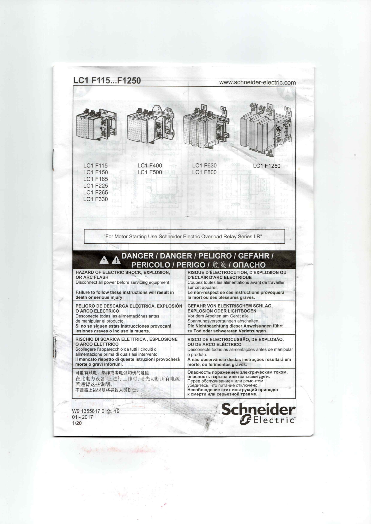 Schneider LC1F185 Datasheet