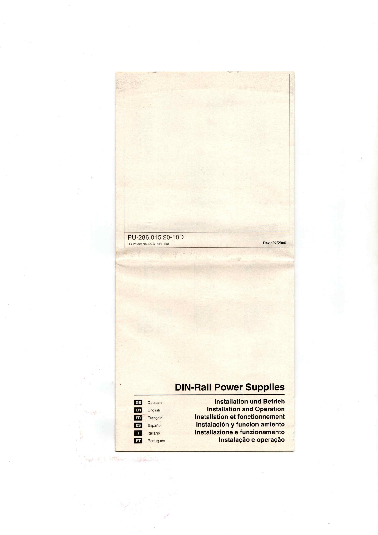 Emerson PU-286.015.20-10D Datasheet
