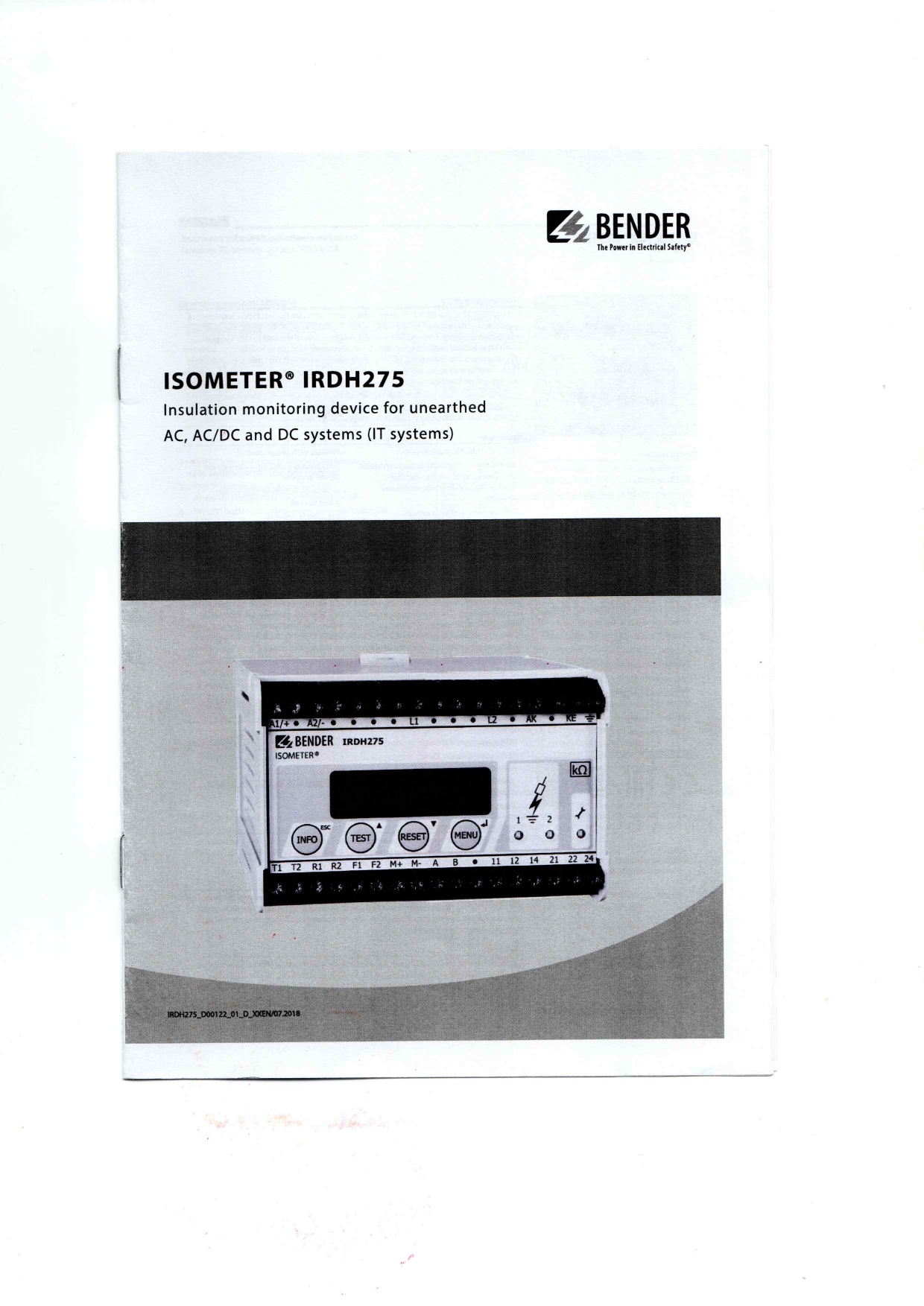 Bender IRDH275 Data Sheet