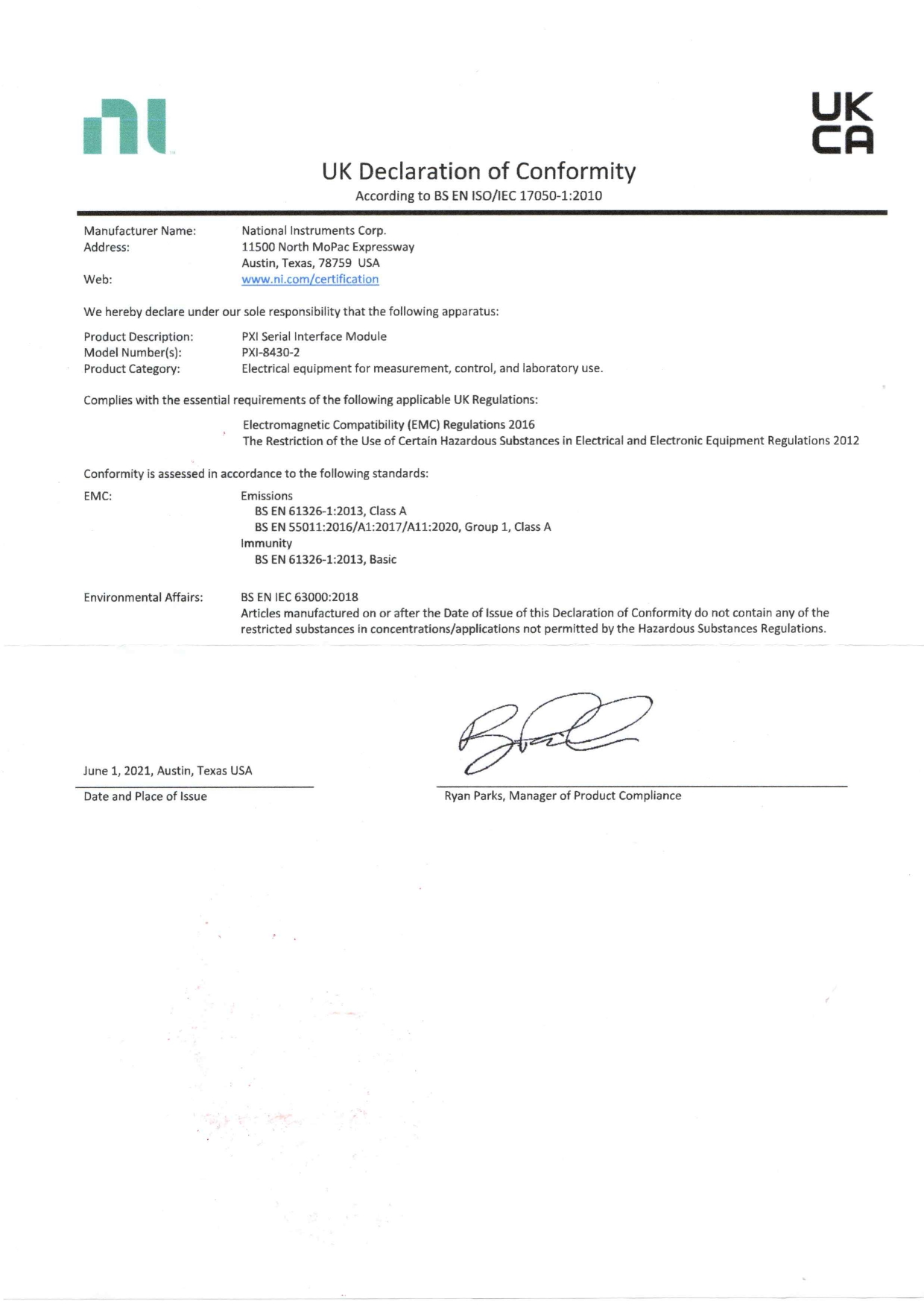 National Instruments PXI-8430-2 Datasheet
