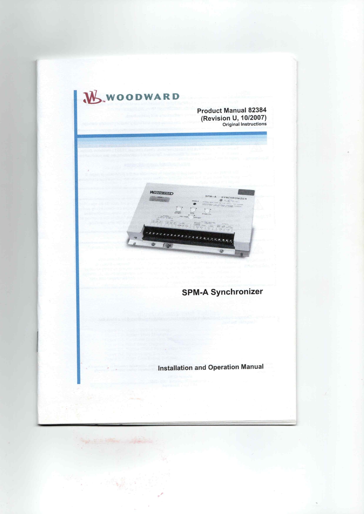Woodward SPM-A 82384 Datasheet
